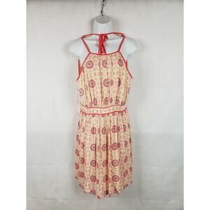 Anthropologie‎ Skies are Blue Dress Short Zipper back Orange and yellow sz M